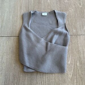 Abercrombie & Fitch Taupe Ribbed Knit Top